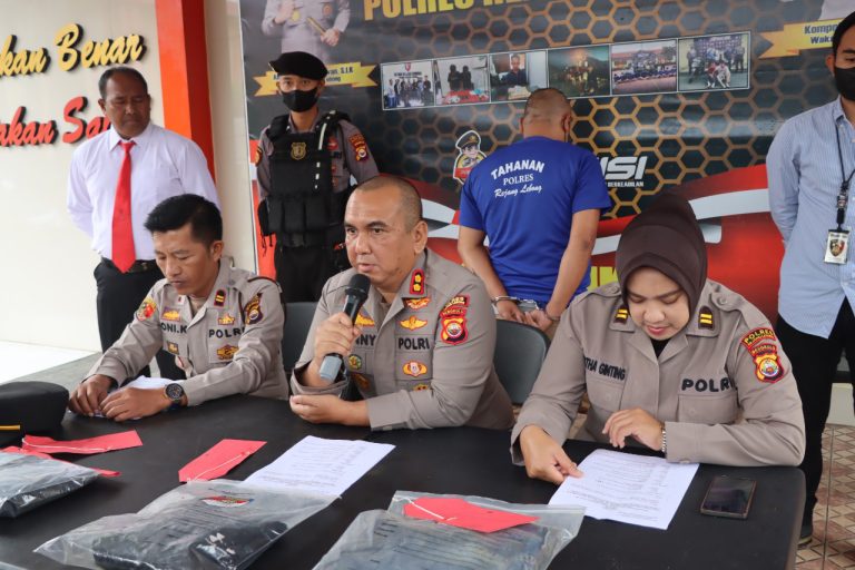 Polres Rejang Lebong Tangkap Pelaku Tindak Pidana Penganiayaan dan Penyalahgunaan Senjata Api