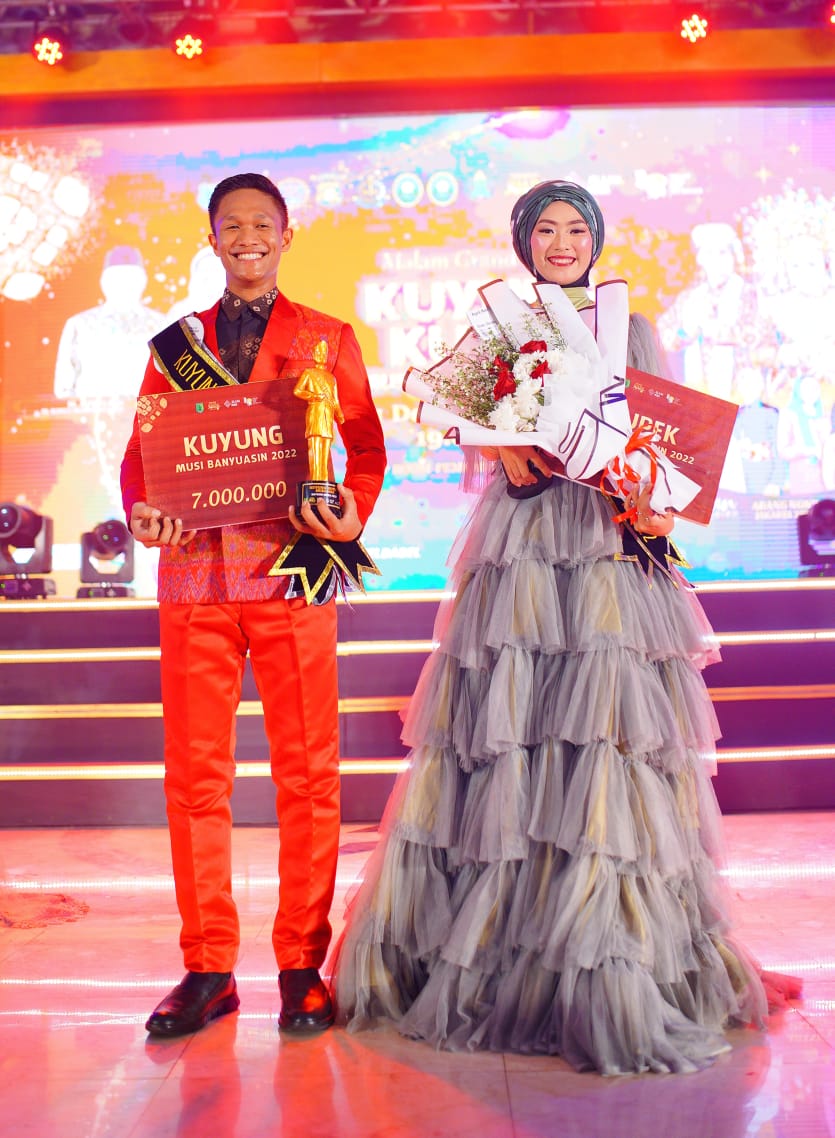 Bayu Amrullah utusan Perbasi dan Shoopiah Nabilla Alista utusan dari SMA Negeri 2 Unggul Sekayu terpilih sebagai wakil I Kuyung Kupek Muba 2022