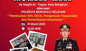 Inovasi, Polresta Bengkulu Melayani Pembuatan SIM, SKCK, Dumas dan Pemeriksaan Kesehatan di Masjid At Taqwa