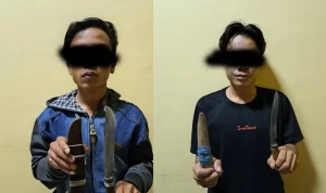 Patroli, Polres Lebong Amankan 2 Remaja Bersajam
