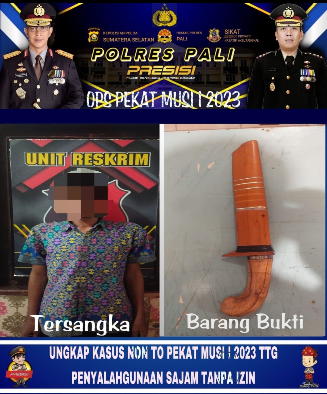 Polisi Pali Amankan Warga Bawak Sajam