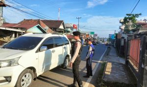 Polres Pali Laksanankan Kegiatan Strong Point dan pengaturan Lalu Lintas Pagi Hari