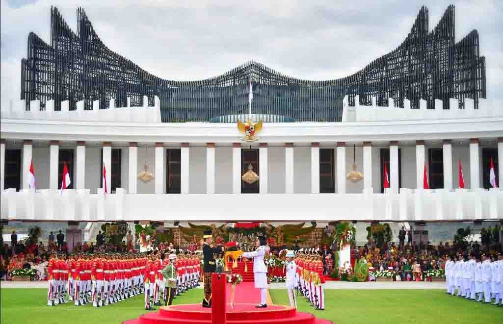 Istana Negara yang berlokasi di Ibu Kota Nusantara (IKN), tepatnya di Lapangan Upacara IKN